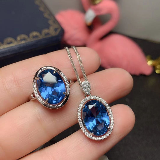 Silver Jewelri Set -London Blue Topaz