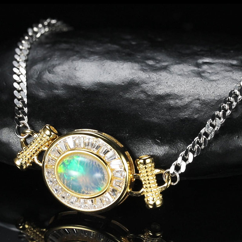 Natural Opal Bracelet - S925 Sterling Silver Women's Bracelet