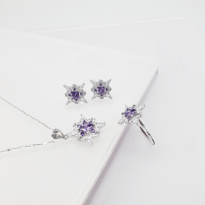 Elegant Sterling Silver Necklace Set for Women's Fashion