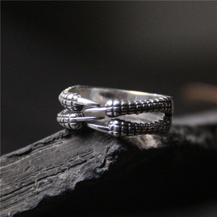 Silver Dragon Claw Ring