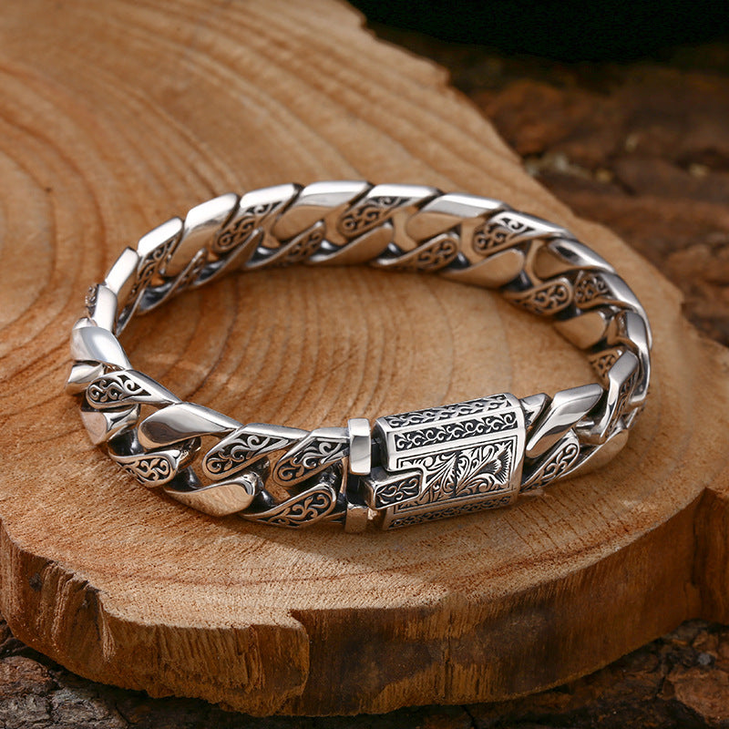 Men's silver Cuban link bracelet