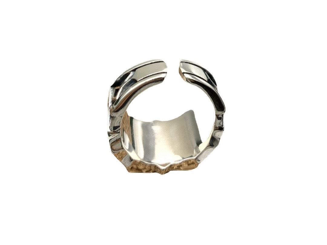 Adjustable Sterling Silver Ring for Men featuring a Cross design