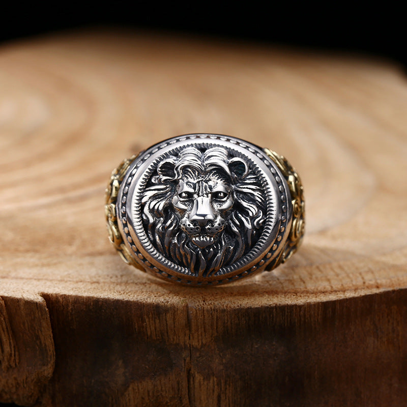 Men's S925 Silver Ring with Lion Design