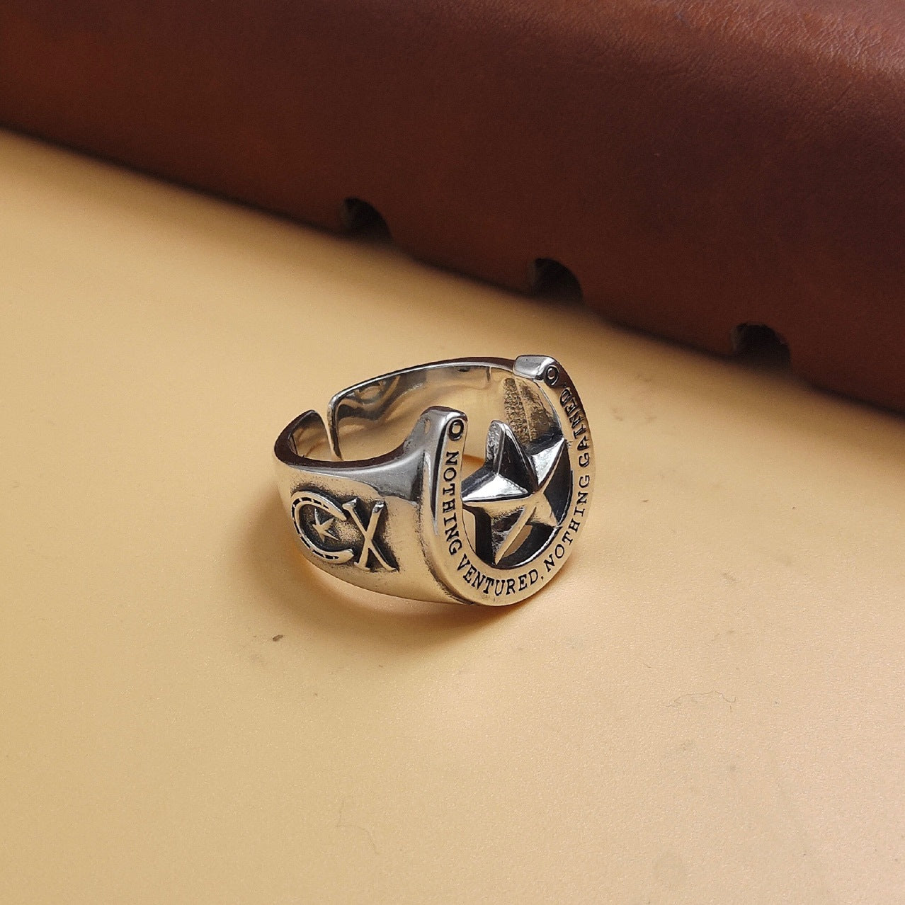 Detailed View of the Silver Star Ring 