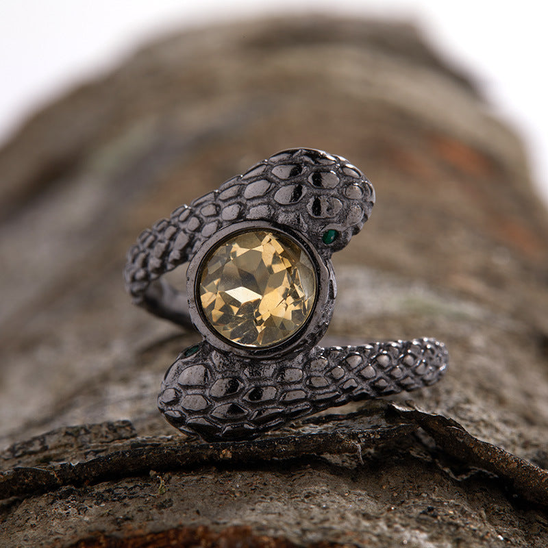 Elegant Silver Ring with Natural Citrine