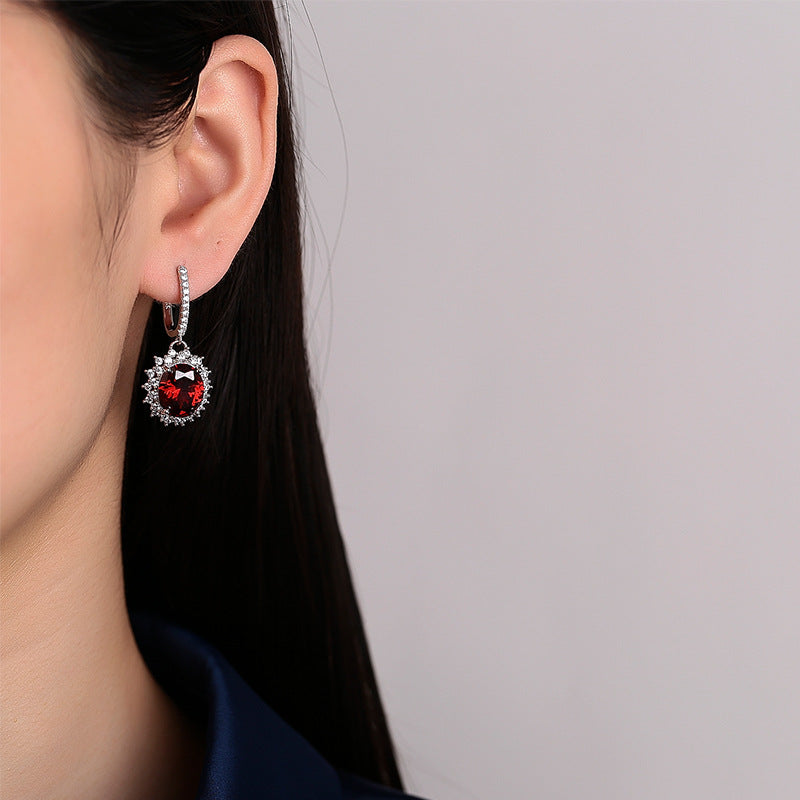 Women's Sterling Silver Long Eardrop Earrings - Padma Red Fine Jewelry