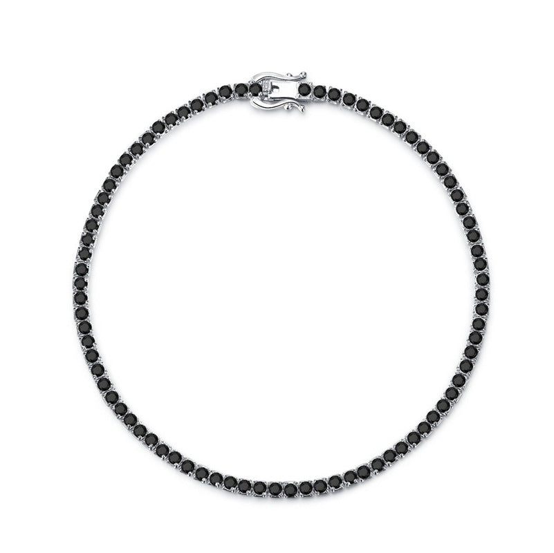 Sterling Silver Bracelet with Artificial Diamonds - Fashionable Elegance for Women