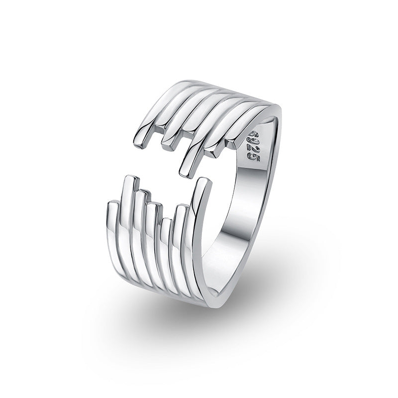 Sleek Elegance: Women's Sterling Silver Simple Design Style Ring