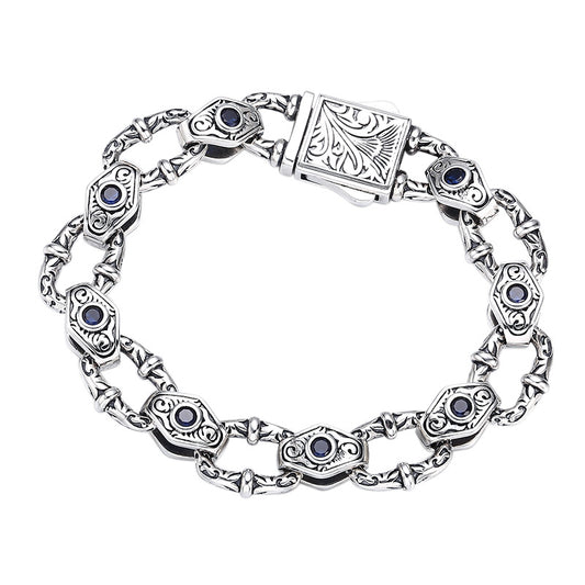 Men's silver bracelet with robust design