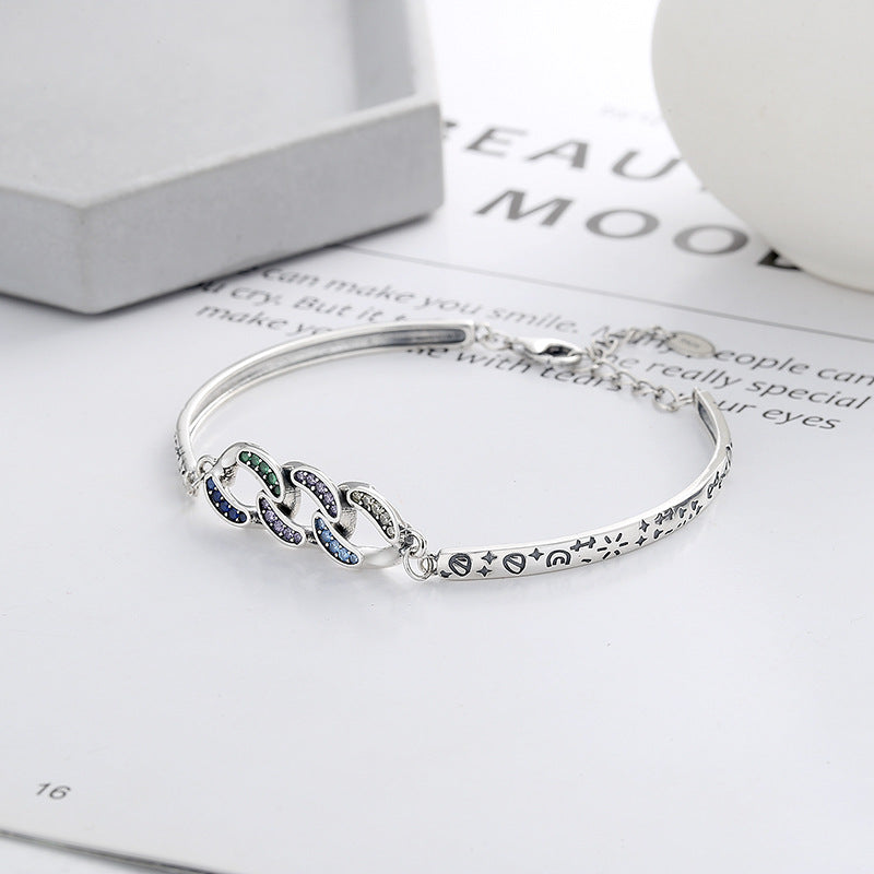 S925 Sterling Silver Retro Luxury Chain Bracelet - Women's Fashion Accessory