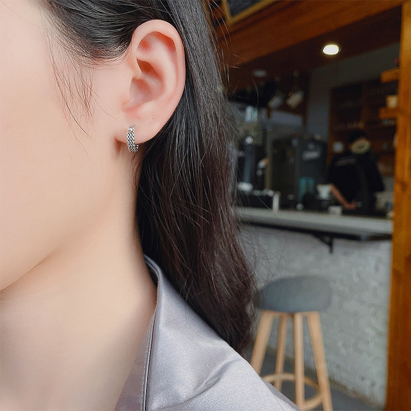 Women's Sterling Silver Woven Winding Ear Clip