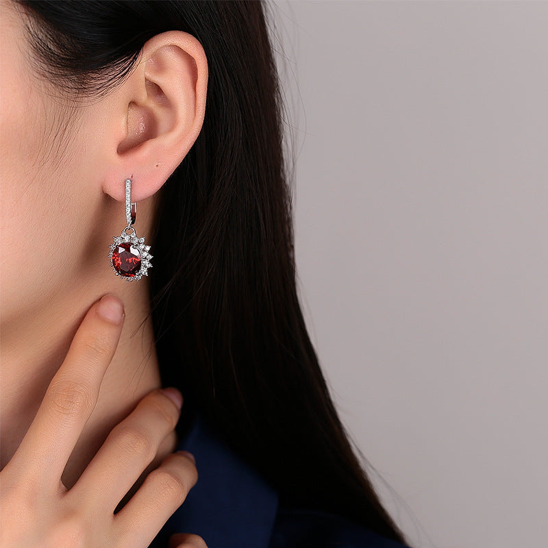Women's Sterling Silver Long Eardrop Earrings - Padma Red Fine Jewelry