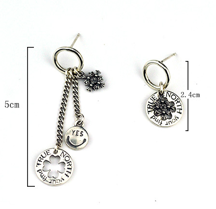 Sterling Silver Geometric Tag Earrings - Handmade Women's Jewelry