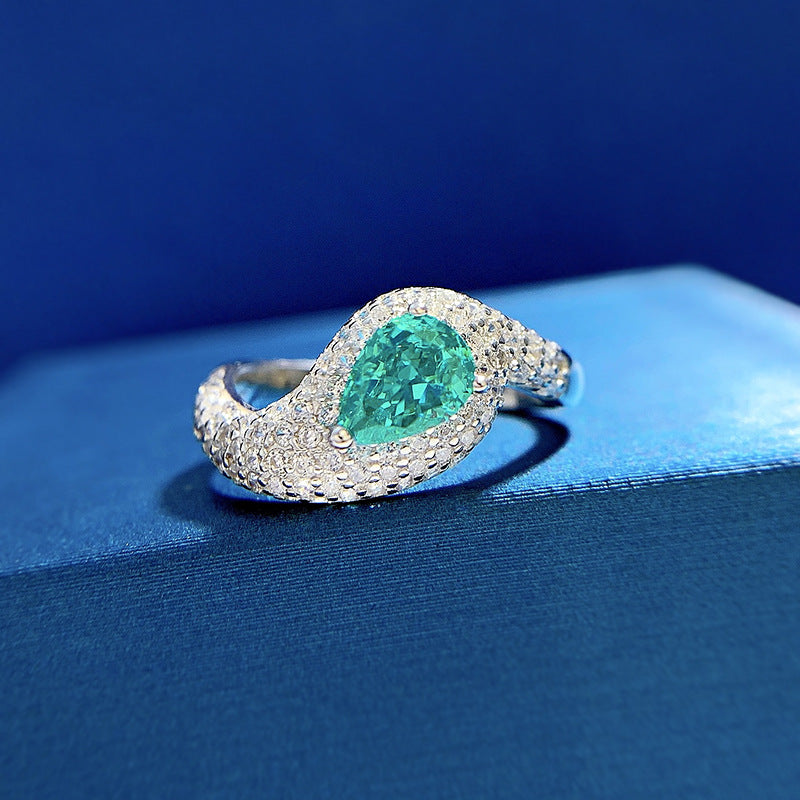 Women's Silver Ice Flower Cut Full Artificial Diamond Ring