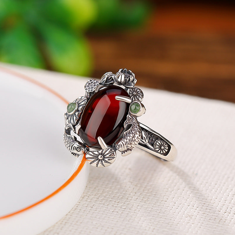 Exclusive Women's Silver Jewelry with Garnet
