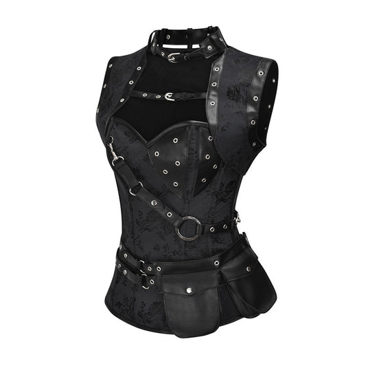 Retro Punk Shapewear: Steam Shawl Tunic Vest Corset for Belly Contraction