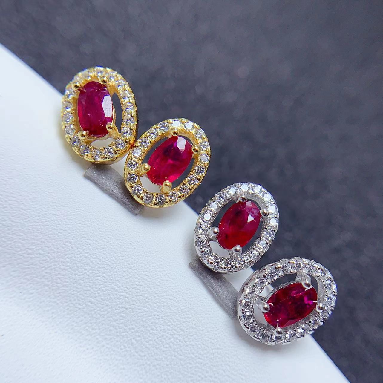 Elegant Women's 925 Silver Ruby Earrings