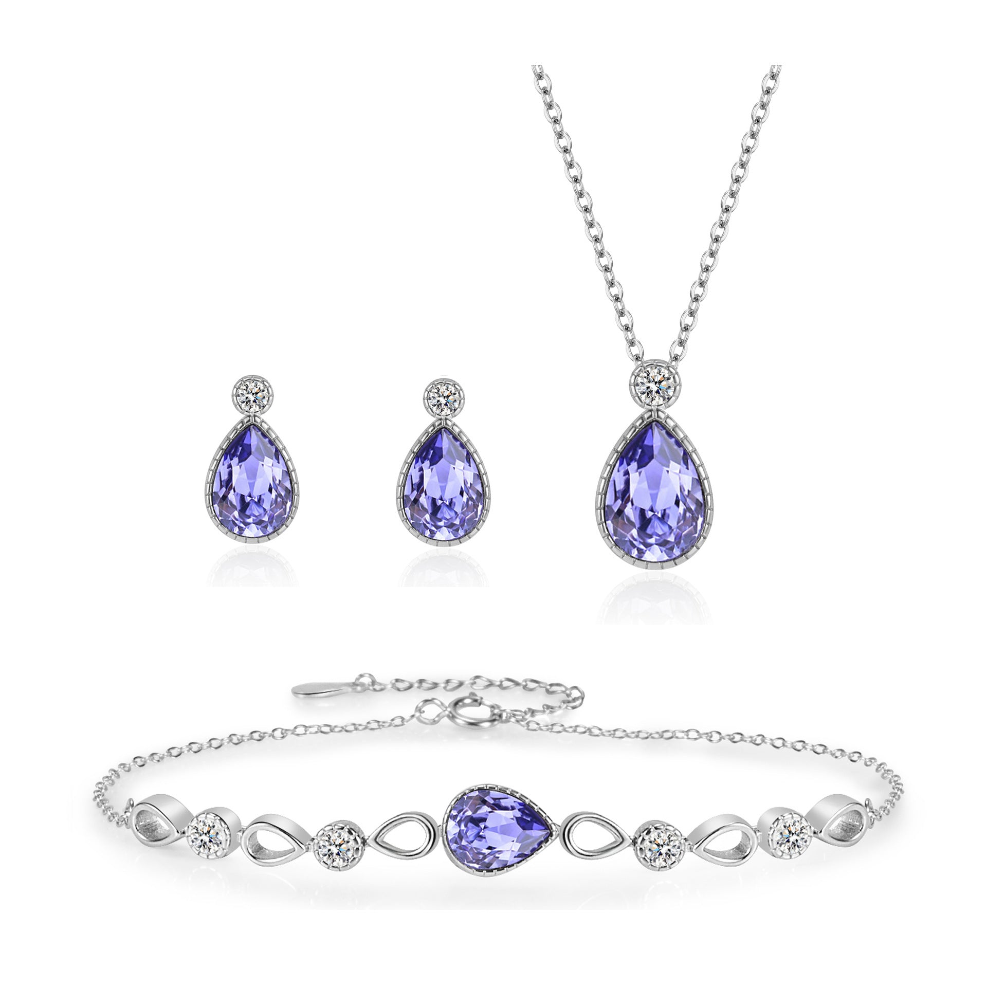 Sterling Silver Tears of the Mermaid Jewelry Set: