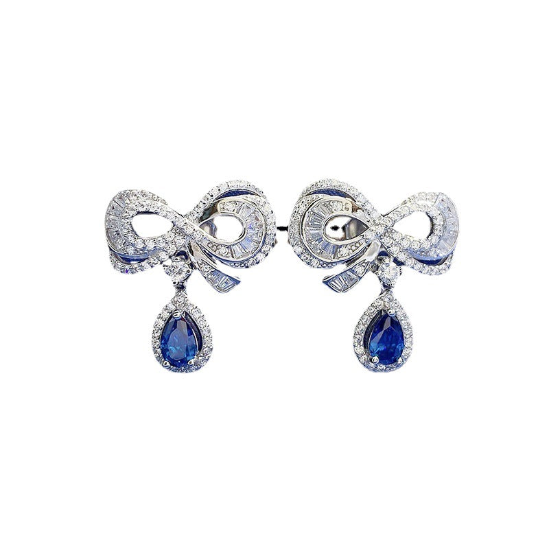 Radiant Sparkle: Women's Sterling Silver Earrings with Artificial Diamonds