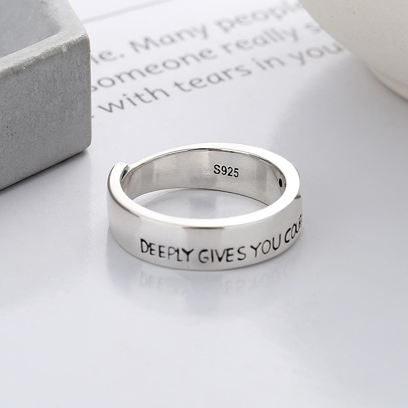 Women's S925 Silver Fashion Letters Artistic Ring - Stylish Jewelry