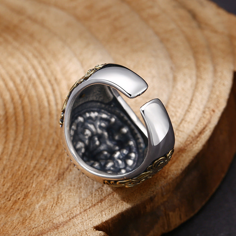 Adjustable S925 Silver Ring for Men