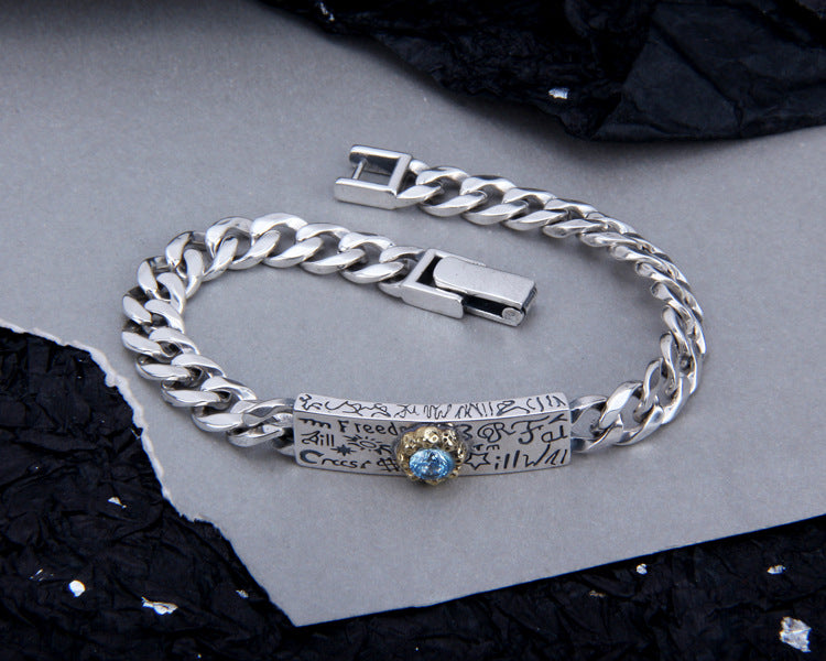 Silver Bracelet with Gemstones