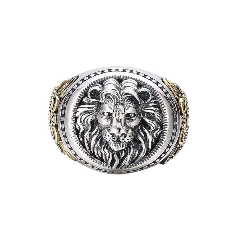 Men's S925 Silver Ring - Vintage Lion Design