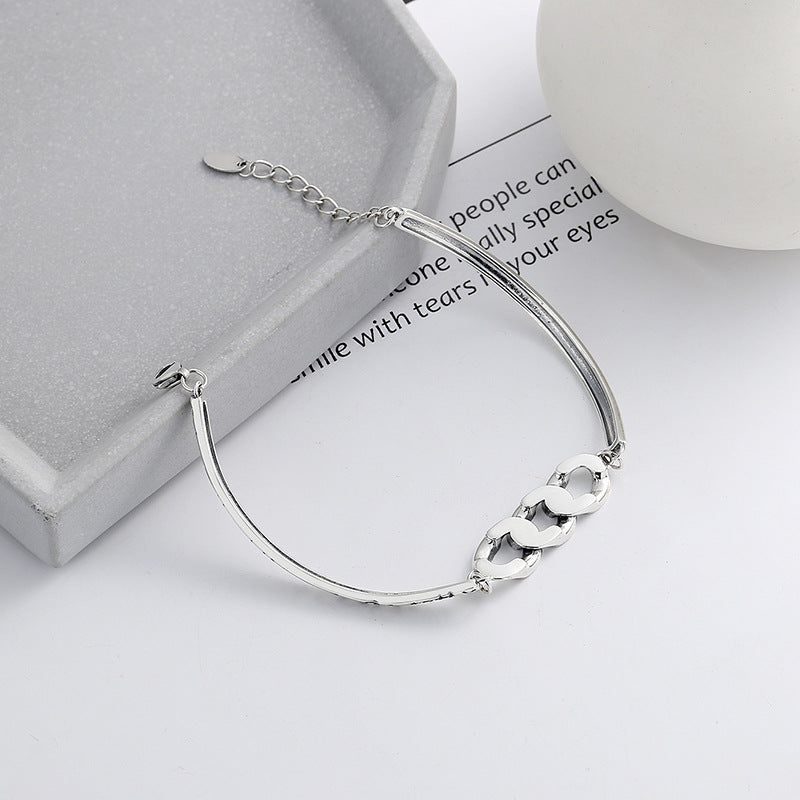 S925 Sterling Silver Retro Luxury Chain Bracelet - Women's Fashion Accessory