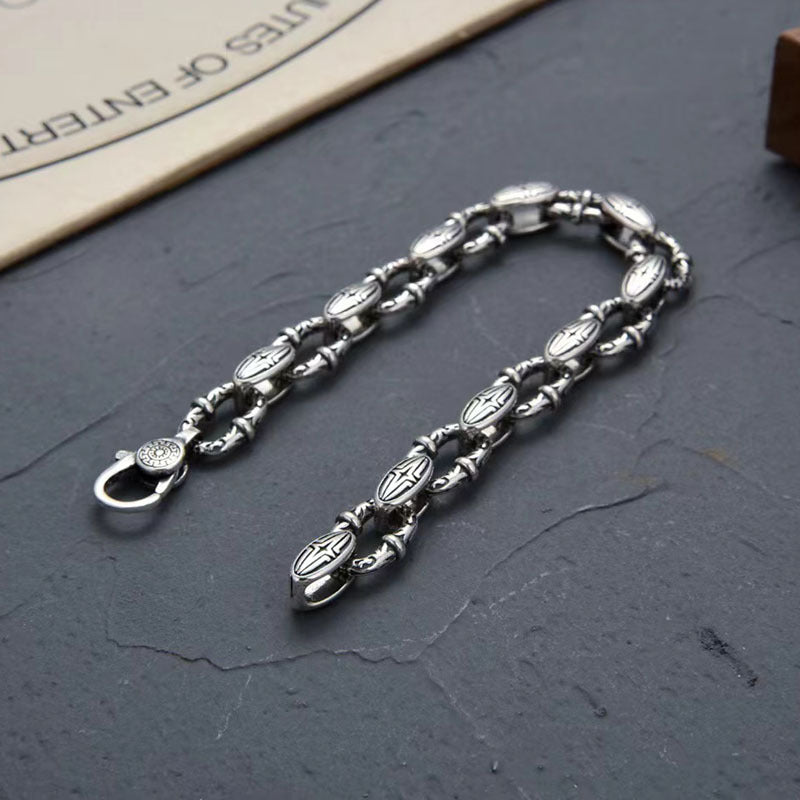 Mens Silver Bracelet - 925 Silver Purity Detail