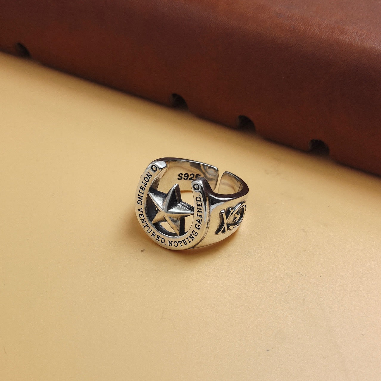  Men's S925 Silver Ring featuring a Shining Star Motif