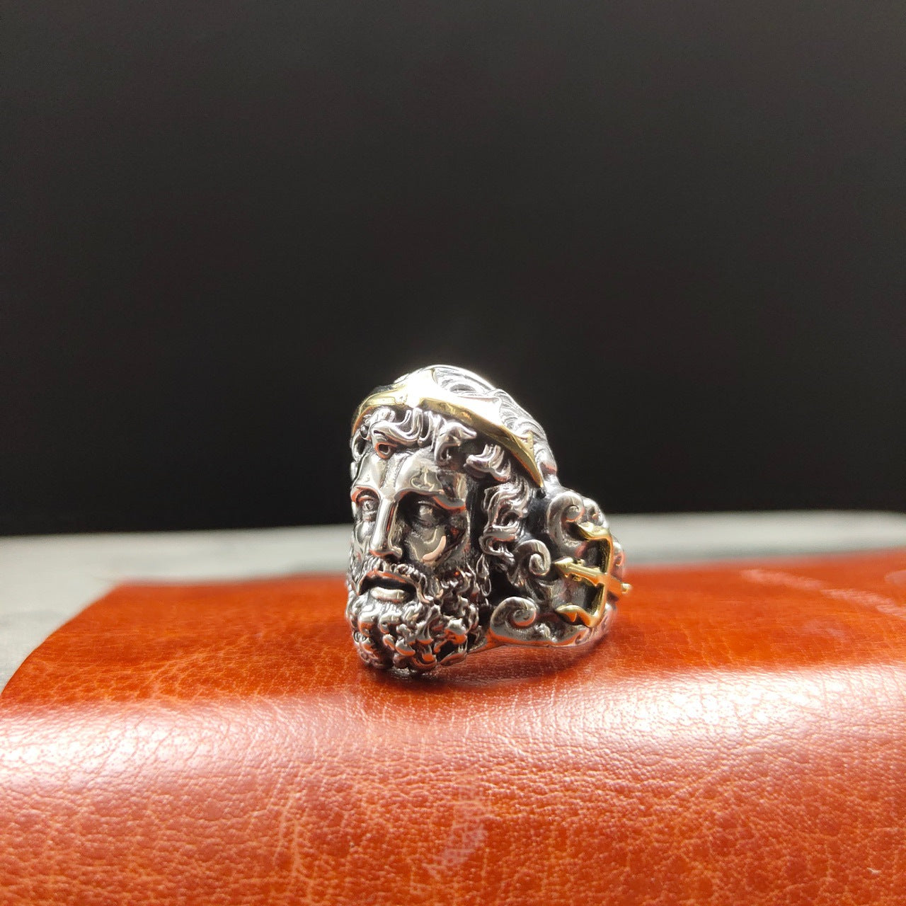 Close-up of S925 Silver Material in God Zeus Ring
