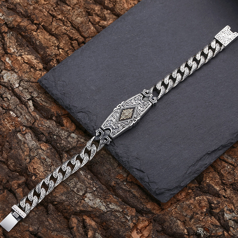 "S925 Silver Bracelet for Men – A blend of Retro and Modern style"