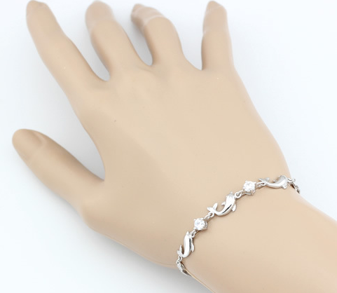925 Sterling Silver Bracelet Wholesale, Dolphin Amethyst Bracelet, Women's Short Silver Jewelry