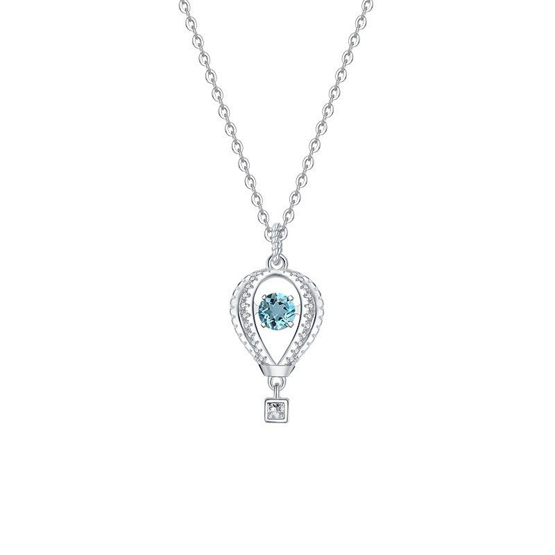 Women's S925 Sterling Silver  Necklace Natural Topaz - SILVER ROCK