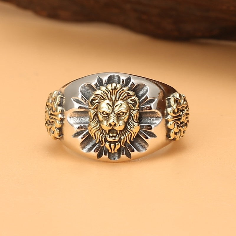 Original Design Lion Sterling Silver Ring for Men