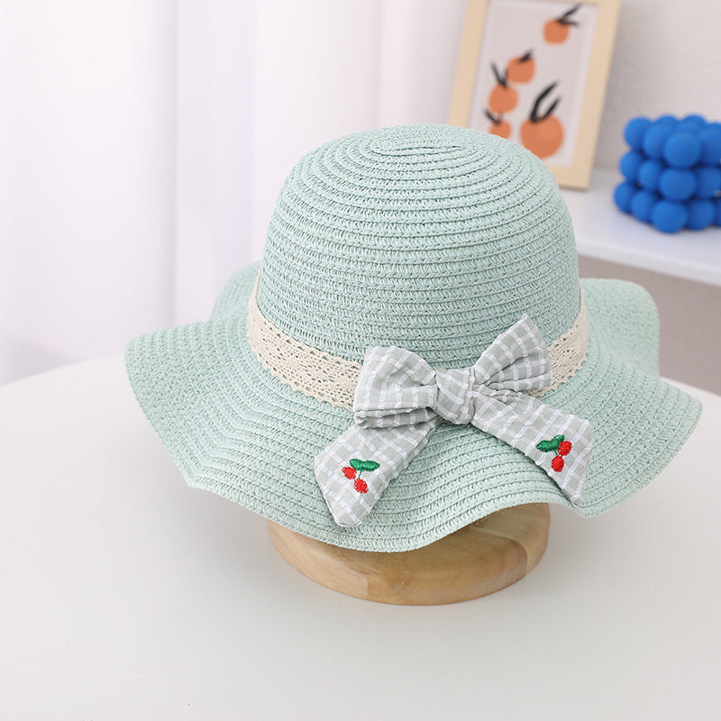 Children's Bag Straw Hat Set Sun