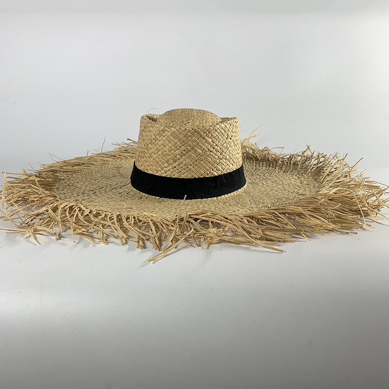 Ladies big brim straw hat