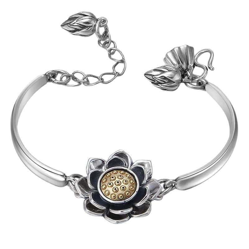 925 Sterling Silver Creative Lotus Bracelet Women