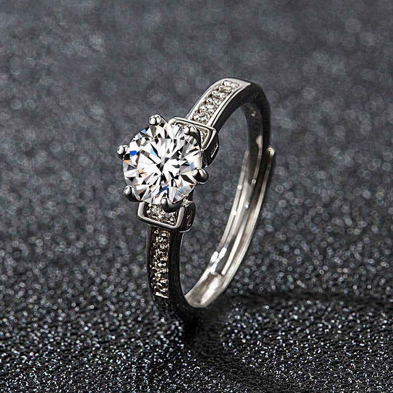 Sterling Silver Moissanite Ring for Women