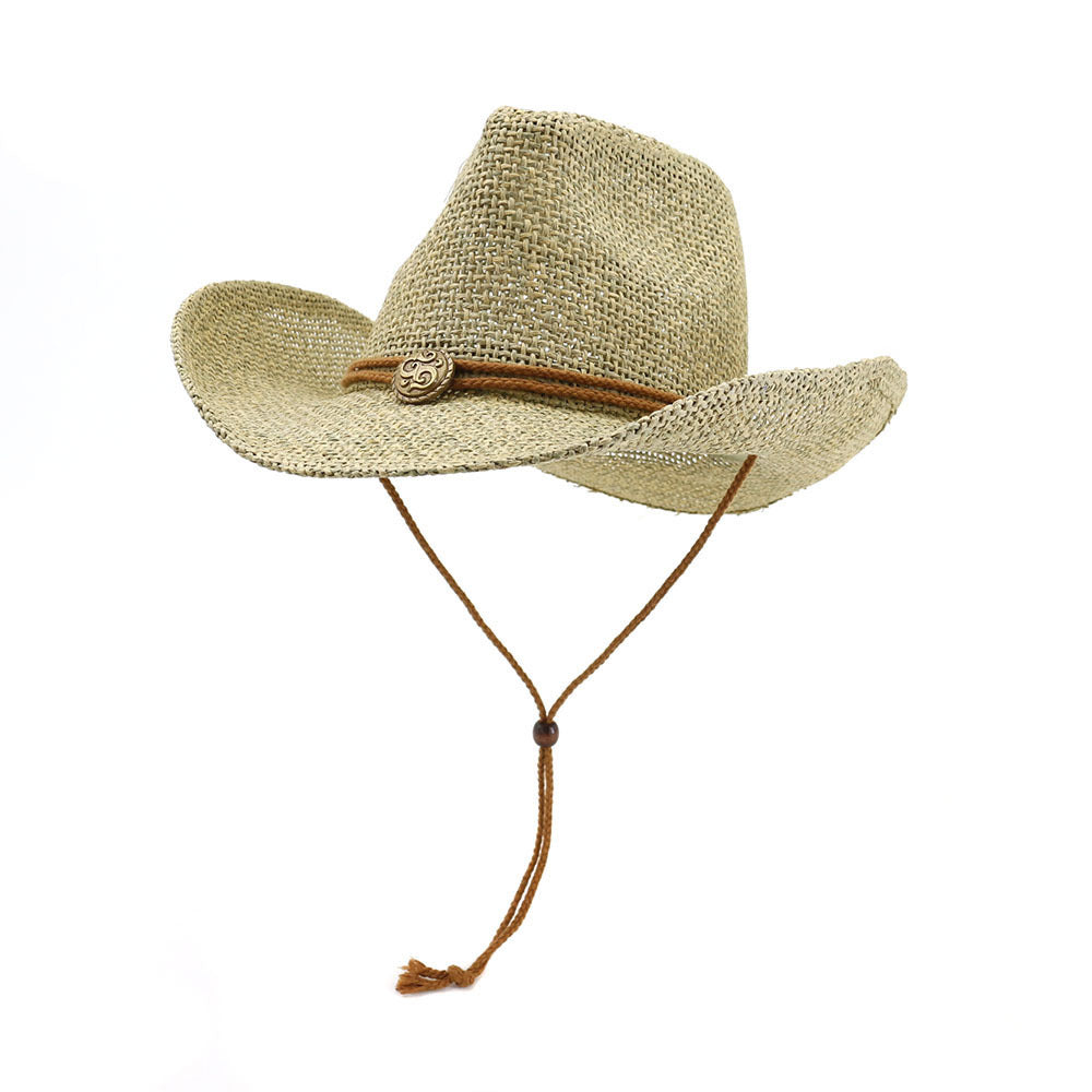 Western Cowboy Straw Hat Top Hat Outdoor Beach Hat