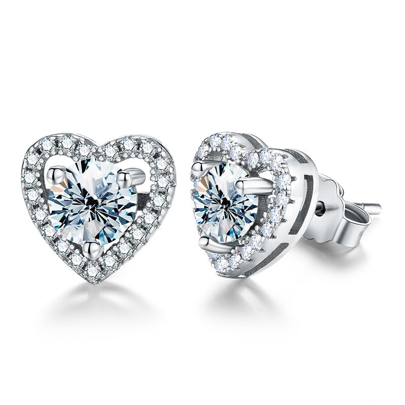 Sterling silver moissanite stud earrings for a special occasion
