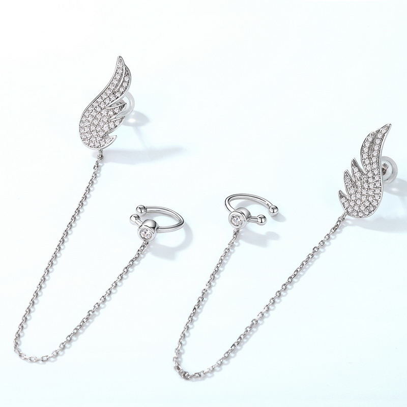 White Zirconium Silver Earrings - SILVER ROCK