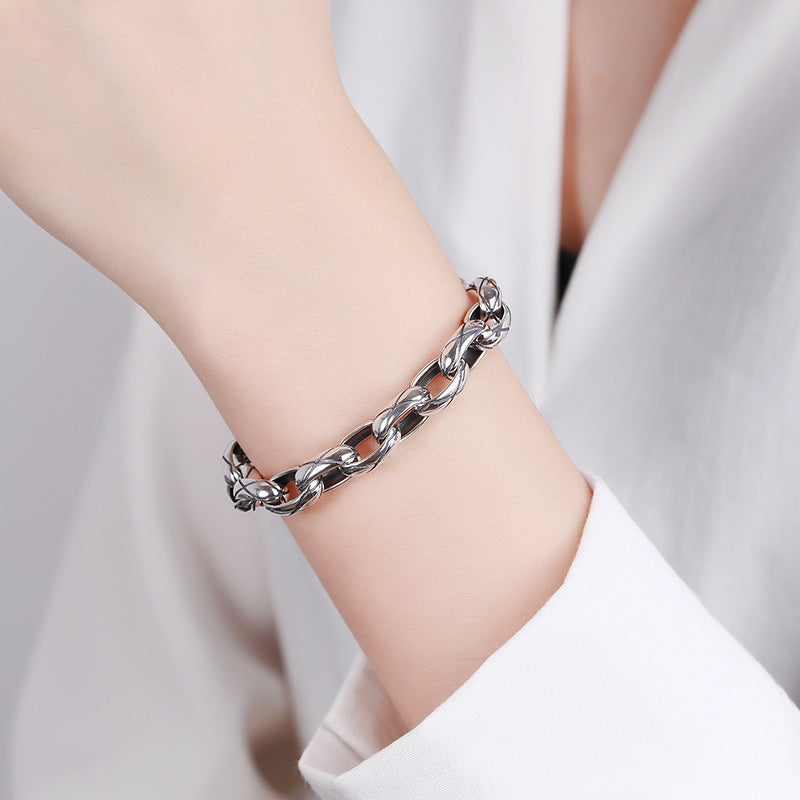 Trendy And Fashionable Couple Silver Bracelet S925 8mm 16g - SILVER ROCK