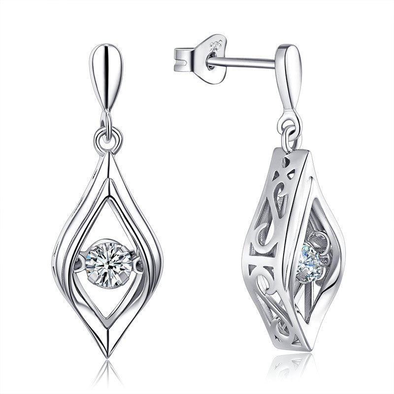 Light Luxury Women's S925  silver Personality Hollowed Out Earrings